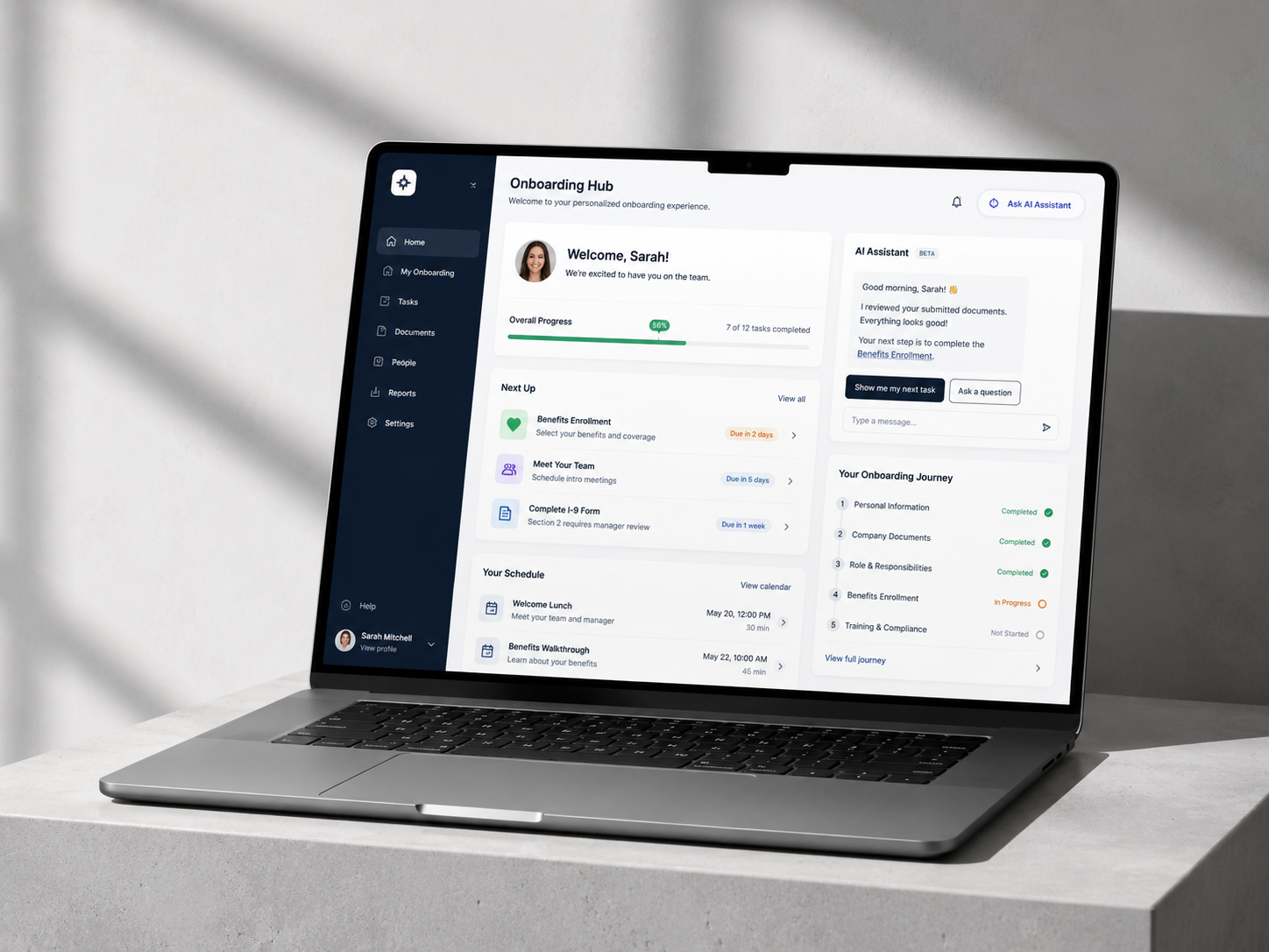 AI onboarding hub — people operations