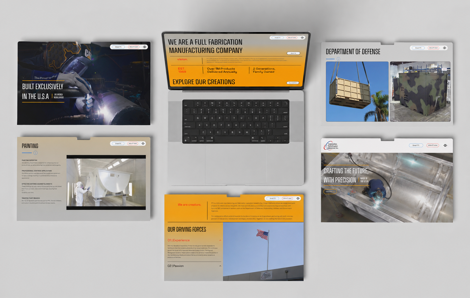FTI website across pages and devices